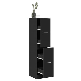 Apothekerskast 30x41x144,5 cm bewerkt hout zwart 1