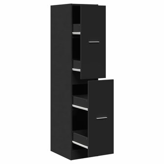 Apothekerskast 30x41x144,5 cm bewerkt hout zwart 2