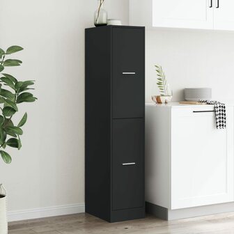 Apothekerskast 30x41x144,5 cm bewerkt hout zwart 4