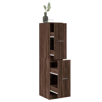 Apothekerskast 30x41x144,5 cm bewerkt hout bruin eikenkleurig 1