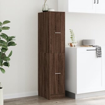 Apothekerskast 30x41x144,5 cm bewerkt hout bruin eikenkleurig 4