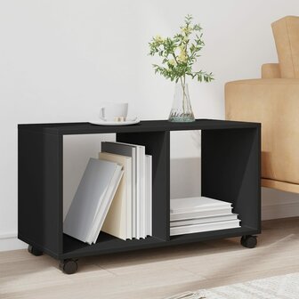 Rolkast 72x33x42,5 cm bewerkt hout zwart 3