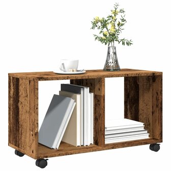 Rolkast 72x33x42,5 cm bewerkt hout oud houtkleurig 4