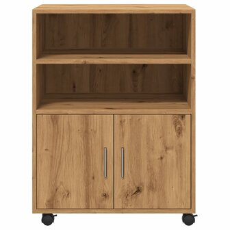 Rolkast 60x48x81 cm bewerkt hout artisanaal eikenkleurig 4