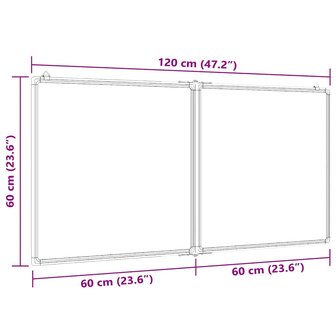 Whiteboard magnetisch inklapbaar 120x60x1,7 cm aluminium 7