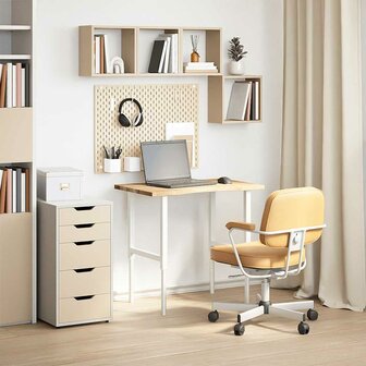 Bureaublad rechthoekig 80x50x2,5 cm onbehandeld eikenhout 3