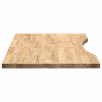 Bureaublad rechthoekig 80x50x2,5 cm onbehandeld eikenhout 6