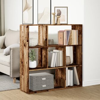 Kamerscherm / boekenkast 102x29x103,5 cm hout oud houtkleurig 4