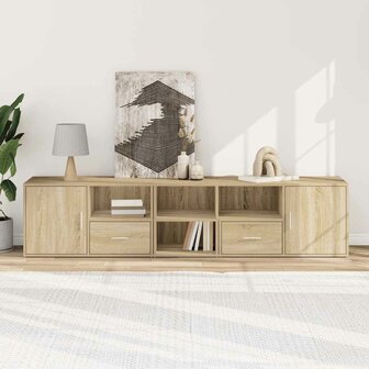 Hoekkast 200x40x45 cm bewerkt hout sonoma eikenkleurig 3
