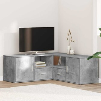 Hoekkast 200x40x45 cm bewerkt hout betongrijs 1