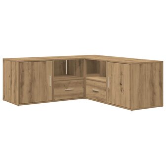 Hoekkast 200x40x45 cm bewerkt hout artisanaal eikenkleurig 5