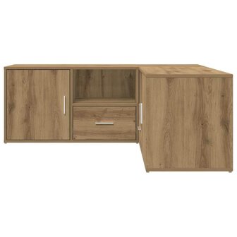 Hoekkast 200x40x45 cm bewerkt hout artisanaal eikenkleurig 9