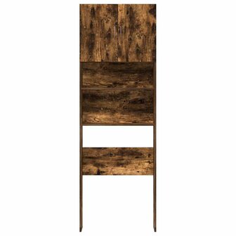 Wasmachinekast 64x24x190 cm bewerkt hout gerookt eikenkleurig 5