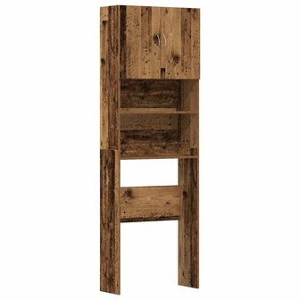 Wasmachinekast 64x24x190 cm bewerkt hout oud houtkleurig 2