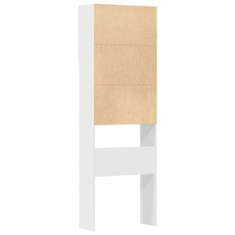 Wasmachinekast 64x24x190 cm bewerkt hout hoogglans wit 8