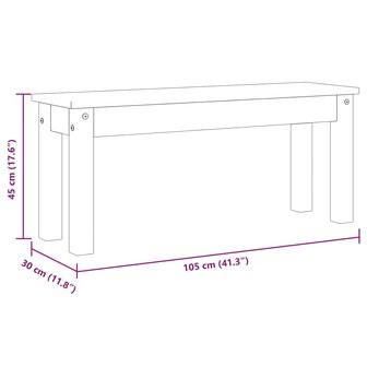 Eetkamerbank Panama 105x30x45 cm massief grenenhout 8