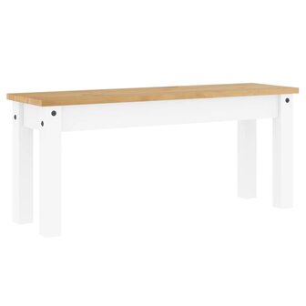 Eetkamerbank Panama 105x30x45 cm massief grenenhout wit 6