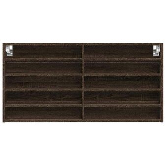 Vitrinekast 100x8,5x50 cm bewerkt hout bruin eikenkleurig 4