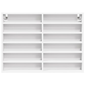 Vitrinekast 80x8,5x58 cm bewerkt hout wit 4