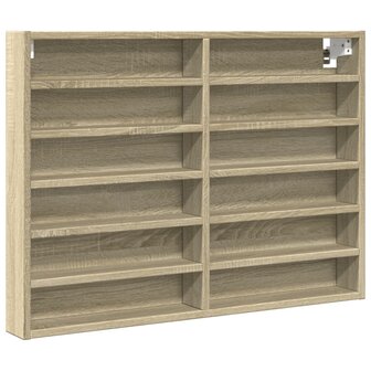 Vitrinekast 80x8,5x58 cm bewerkt hout sonoma eikenkleurig 2