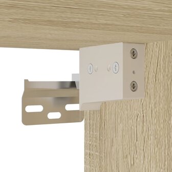 Vitrinekast 80x8,5x58 cm bewerkt hout sonoma eikenkleurig 8