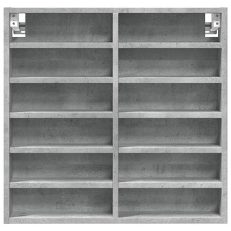 Vitrinekast 60x8,5x58 cm bewerkt hout betongrijs 4