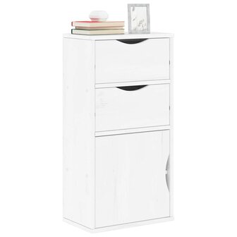 Bijzetkast met lades ODDA wit 40x24x79 cm massief grenenhout 1