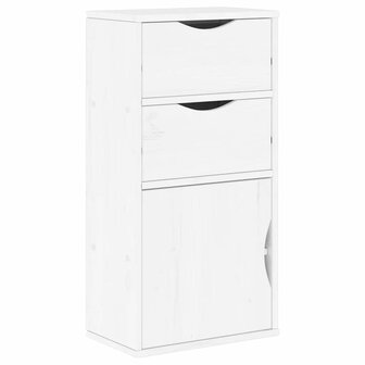 Bijzetkast met lades ODDA wit 40x24x79 cm massief grenenhout 2
