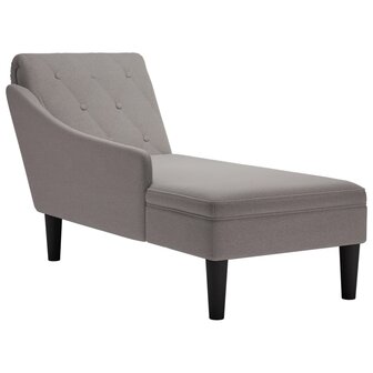 Chaise longue met kussen en rechterarmleuning stof taupe 1