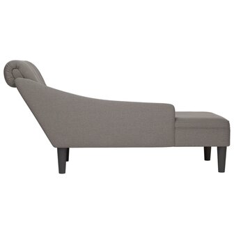 Chaise longue met kussen en rechterarmleuning stof taupe 5