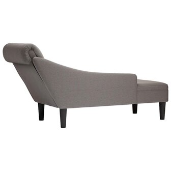 Chaise longue met kussen en rechterarmleuning stof taupe 6