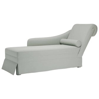 Chaise longue met bolster&amp;rechterarmleuning fluweel lichtgrijs 1