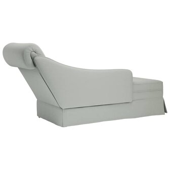 Chaise longue met bolster&amp;rechterarmleuning fluweel lichtgrijs 6