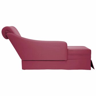 Chaise longue met bolster en rechterarmleuning fluweel wijnrood 5