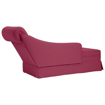 Chaise longue met bolster en rechterarmleuning fluweel wijnrood 6