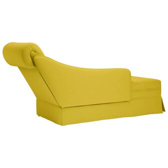 Chaise longue met bolster en rechterarmleuning fluweel geel 6