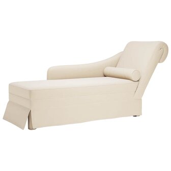 Chaise longue met bolster en rechterarmleuning linnen 1