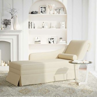 Chaise longue met bolster en rechterarmleuning linnen 2