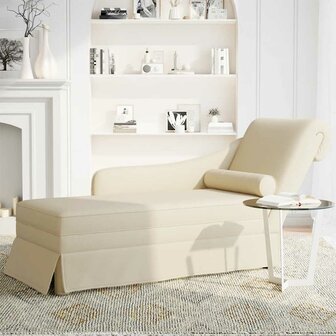 Chaise longue met bolster en rechterarmleuning linnen 3
