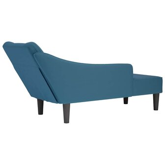 Chaise longue met rechterarmleuning fluweel blauw 6