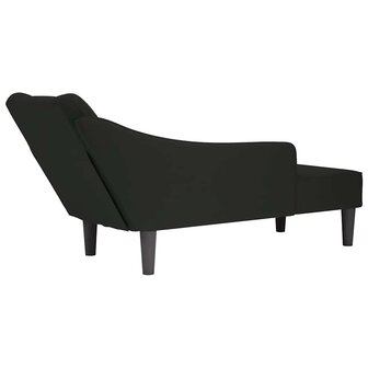 Chaise longue met rechterarmleuning fluweel zwart 6