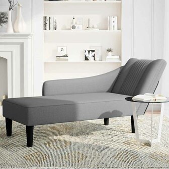 Chaise longue met rechterarmleuning stof donkergrijs 3