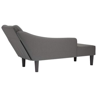 Chaise longue met rechterarmleuning stof donkergrijs 6