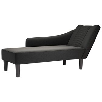 Chaise longue met rechterarmleuning stof zwart 1