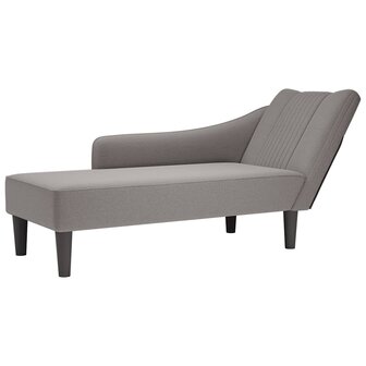 Chaise longue met rechterarmleuning stof taupe 1