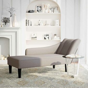 Chaise longue met rechterarmleuning stof taupe 2