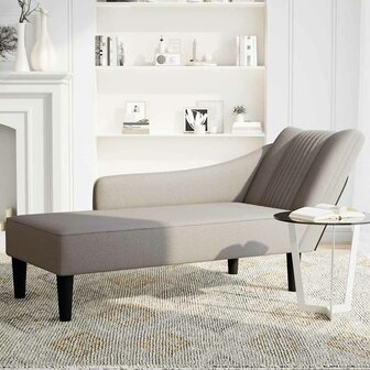 Chaise longue met rechterarmleuning stof taupe 3