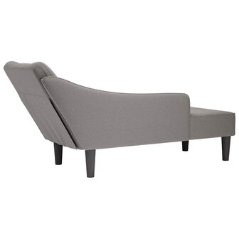 Chaise longue met rechterarmleuning stof taupe 6