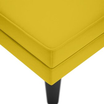 Chaise longue met kussen en rechterarmleuning fluweel geel 7