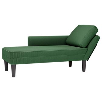 Chaise longue met kussen corduroy stof jungle groen 1